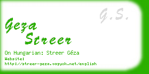 geza streer business card